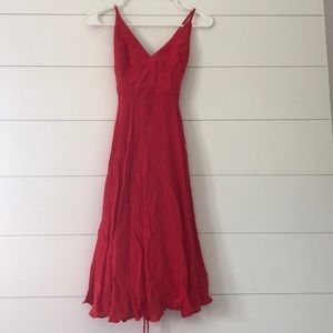 Lulu’s red dress with lace up back